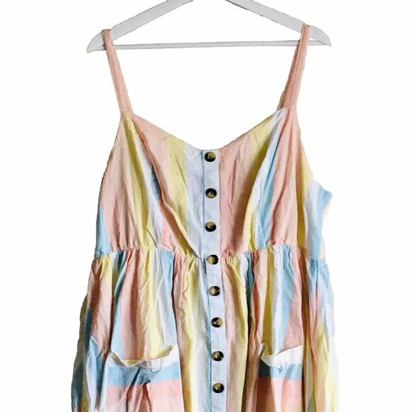 Torrid Midi‎ Linen Button-Front Dress Size 2X/18-20 - Picture 7 of 9